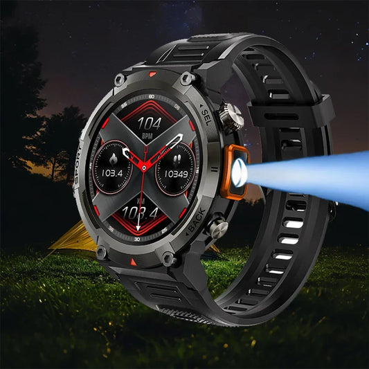 KE3 Full Touch Screen Health Monitor Clock With Flashlight Men SmartWatch For IOS Android