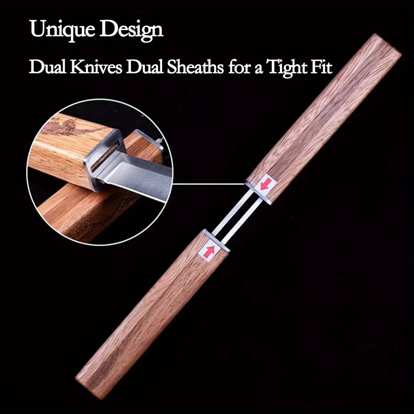 Handmade Portable 2 In 1 Dragon and Phoenix Double Blades