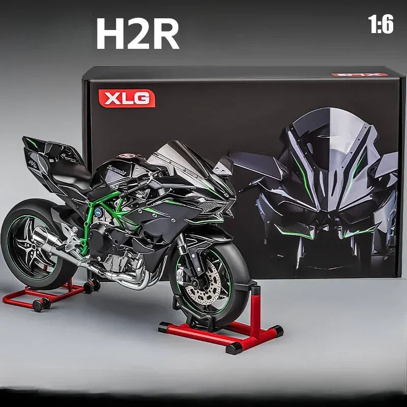 H2R Motorcycle Model With Engine Startup, Throttle Control, And Exhaust Spray Simulation, Die-Cast Bike, Ideal Gift For Men