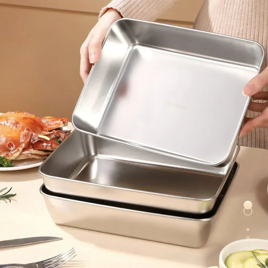 Stainless Steel Square Plate（With Lid）