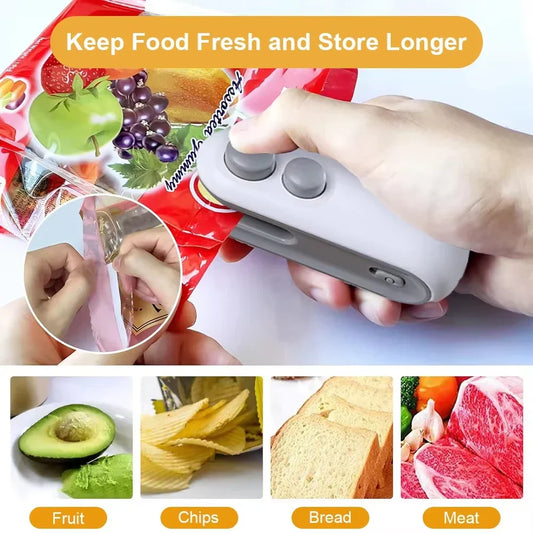 Small 2-in-1 Rechargeable Magnetic Snack Sealer Household Mini Sealing Machine
