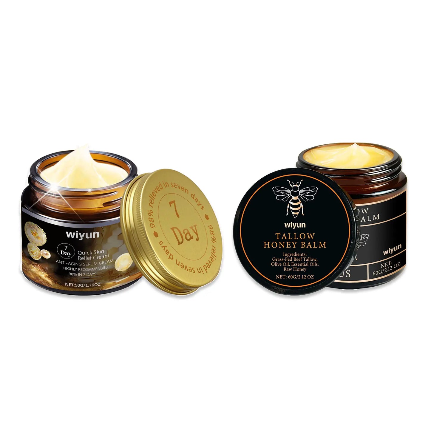 TERRA LOTUS Handmade Organic Grass-Fed Beef Tallow Balm with Raw Honey