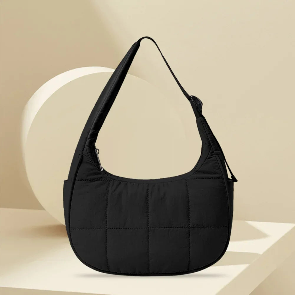 Small Puffer Crescent Shoulder Bag for Women