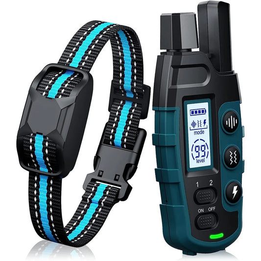 Dog Shock Collar - Training Collar with Remote for 5-120lbs Small Medium Large Dogs Rechargeable Waterproof e Collar with Beep (1-8), Shake(1-16), Safe Shock(1-99)