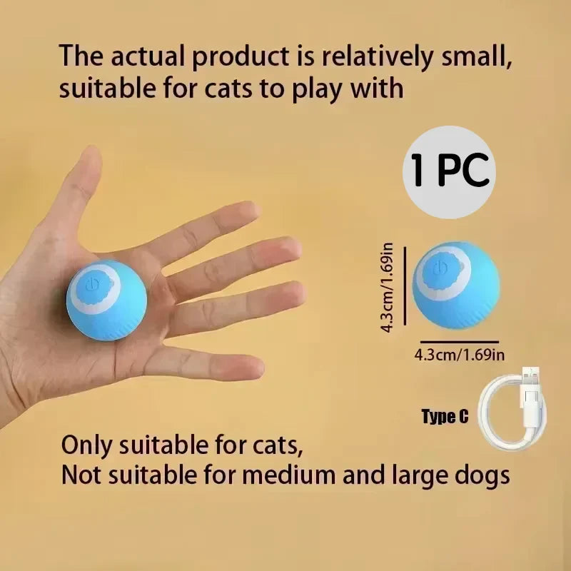 Speedy Tail 2.0 - Interactive Electric Rolling Ball with Teasing Tail – Smart Cat Toy for Indoor & Outdoor Fun