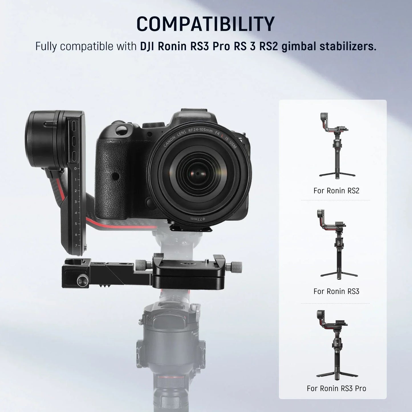 RS4 RS3 Vertical Camera Mount Compatible with DJI Ronin RS 4 3 2 Pro Gimbal Stabilizer, 1s Quick Vertical to Horizontal Switch Anti Drop 180° Rotating Base for YouTube TikTok Vlog Video