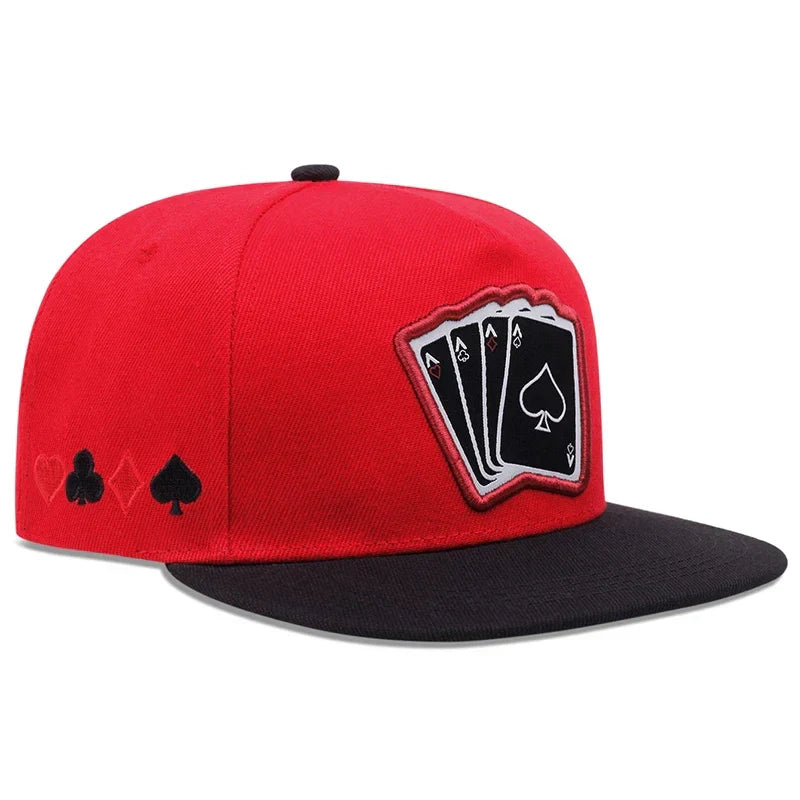 Poker Plaque SnapBack Cap - Black/Red/White
