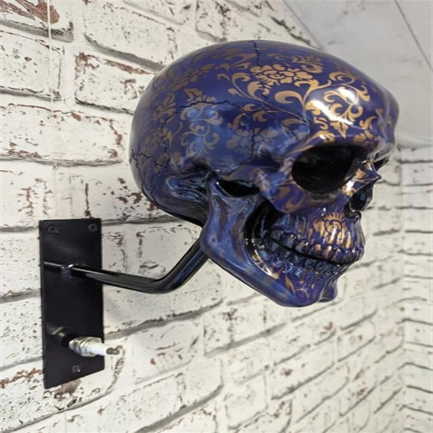 Motorcycle helmet and jacket skull holder