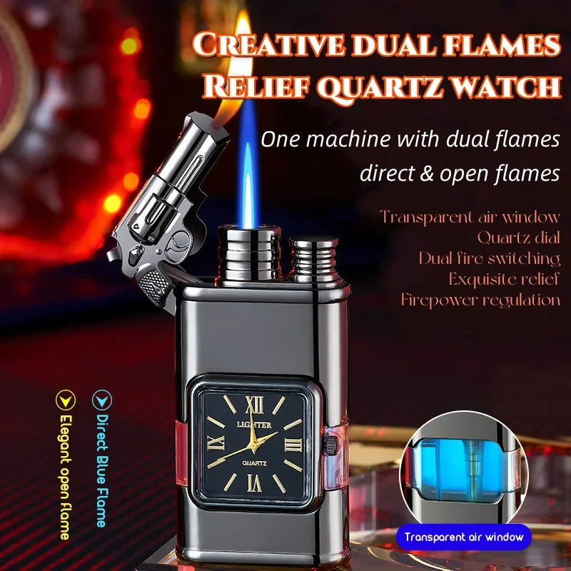 Windproof Lighter Vintage Watch Bezel Jet flame Torch