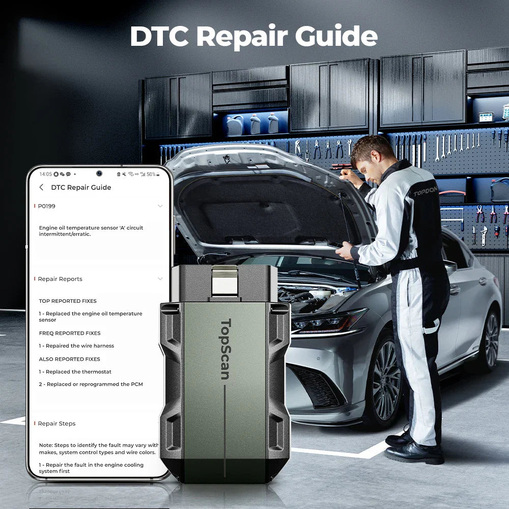 TOPDON TopScan OBD2 Scanner Bluetooth Wireless Full System Diagnostic Tool