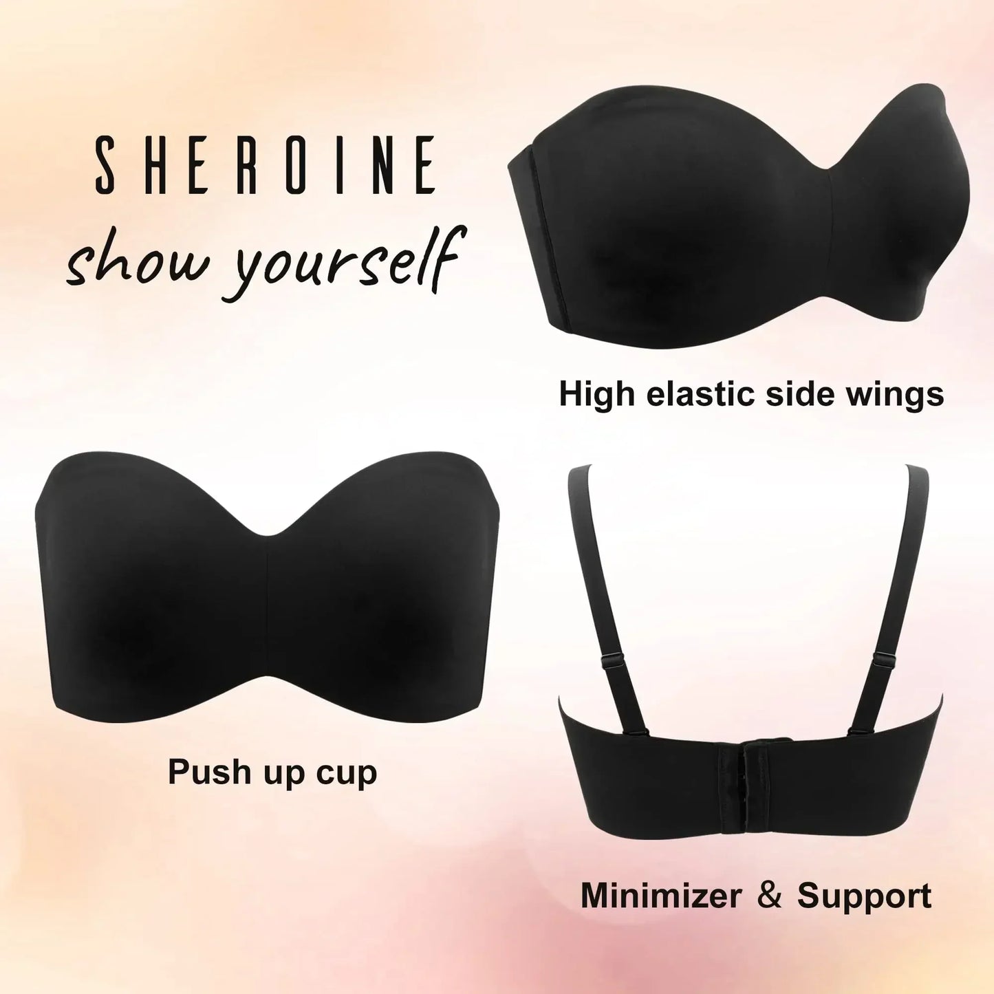 Non-Slip Multi-Way Strapless Bra