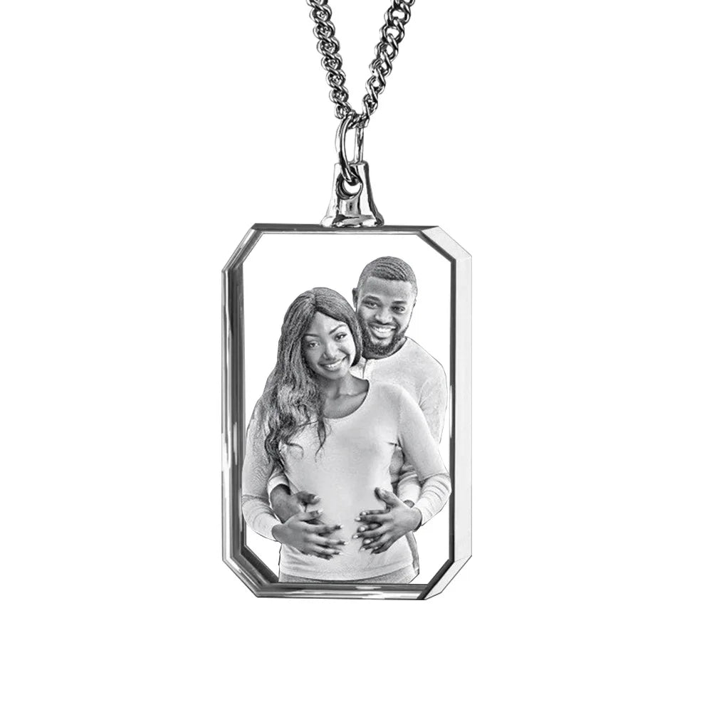 For Memorial - I Will Carry You With Me Until I See You Again Transparent Photo Custom Necklace