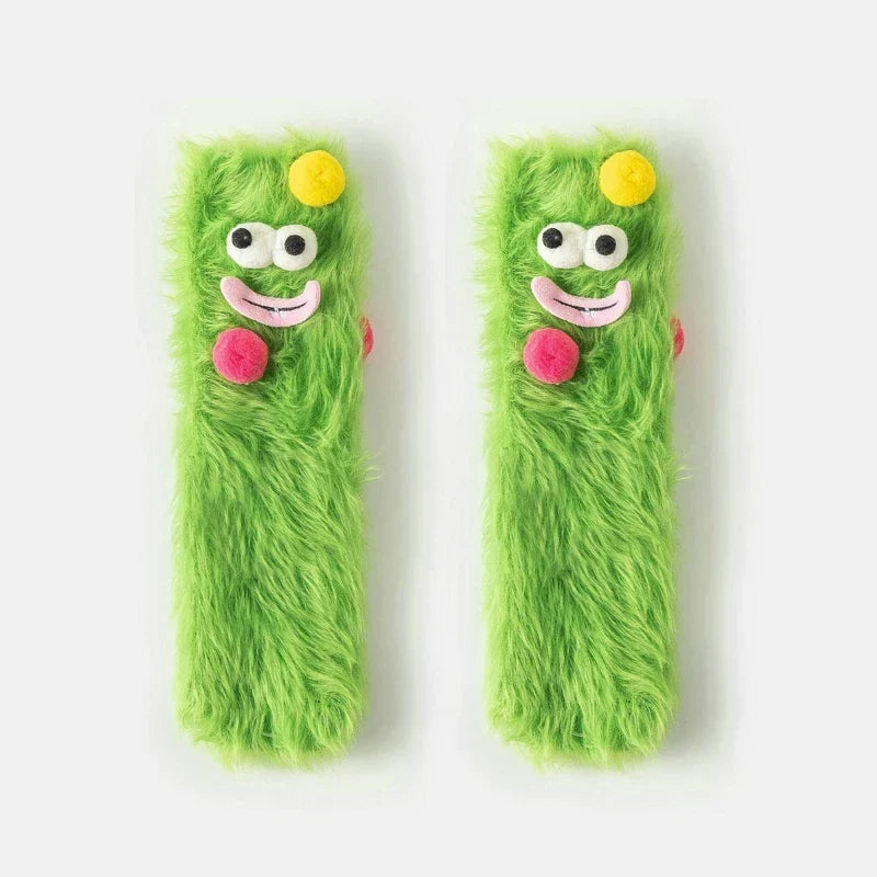 Warm Cozy Fluffy Cartoon Monster Socks
