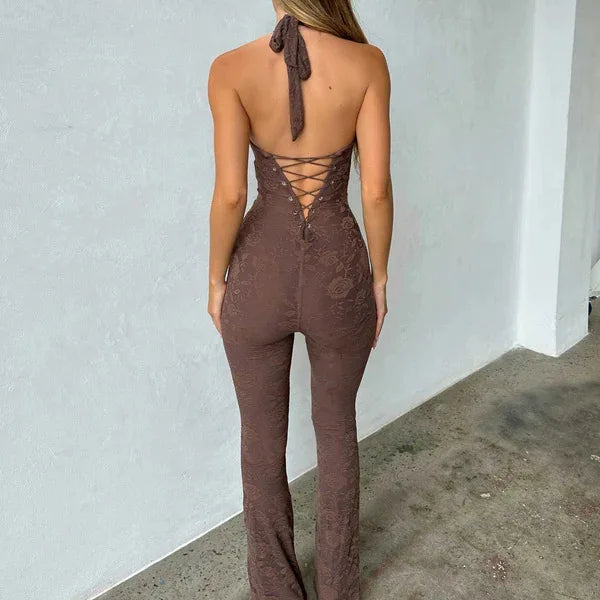 Slim-fit rompers with lanyards