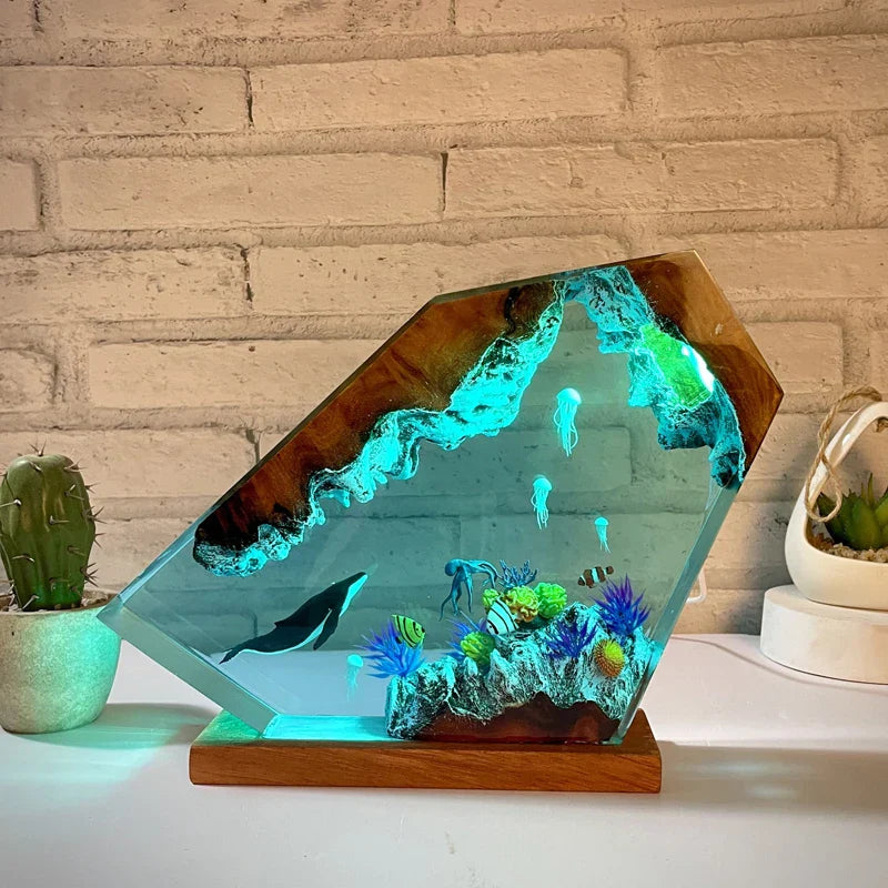 Orca, Turtles and Ray Resin Night Light