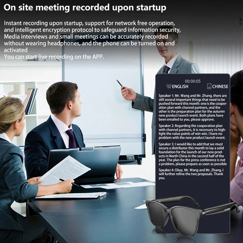 AI Wireless Bluetooth Translation Glasses