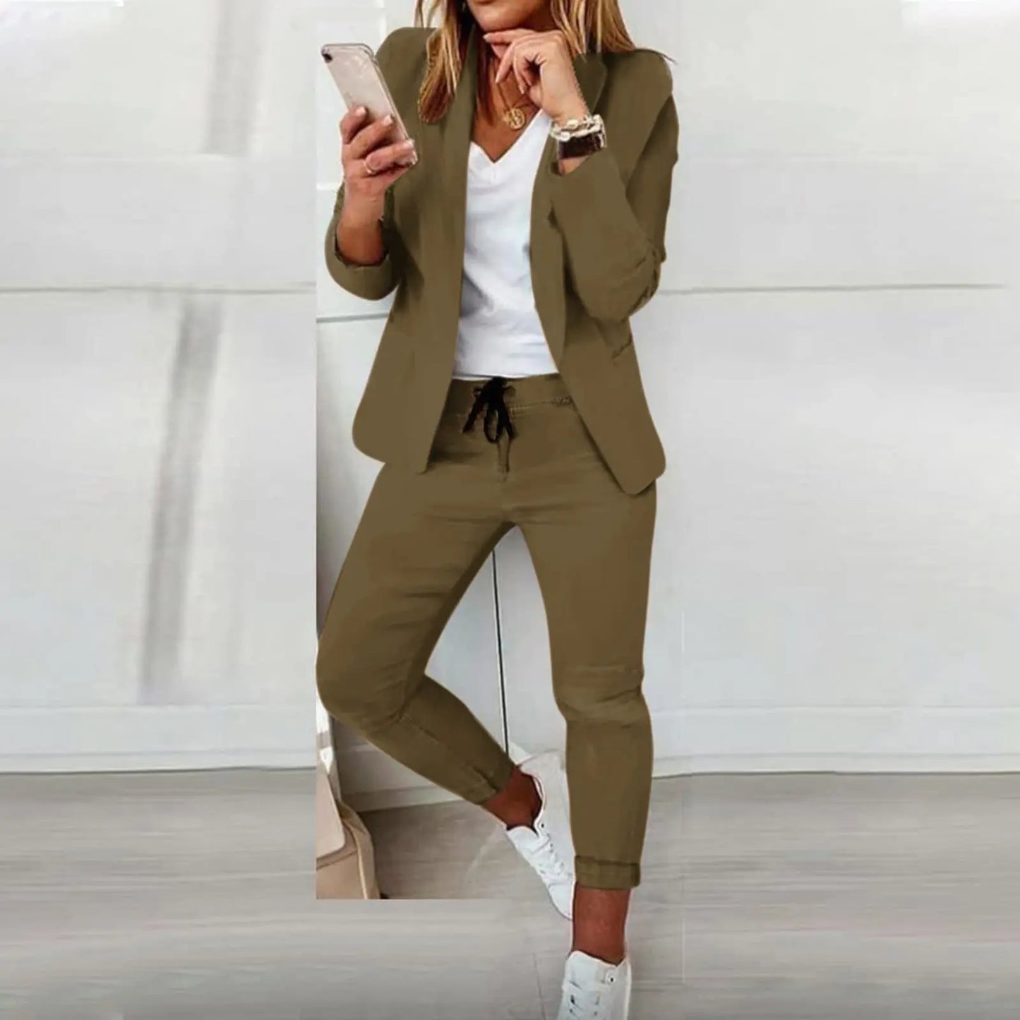 Jacket and wide-leg pants set (ALL Color)