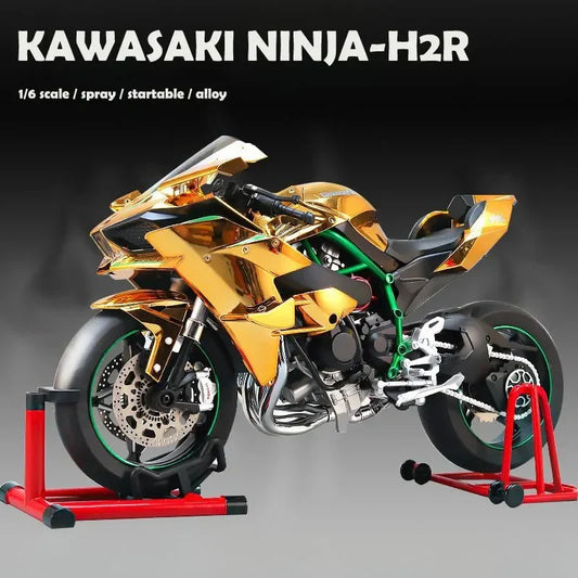 H2R Motorcycle Model With Engine Startup, Throttle Control, And Exhaust Spray Simulation, Die-Cast Bike, Ideal Gift For Men