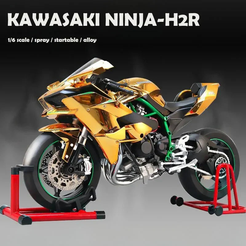 H2R Motorcycle Model With Engine Startup, Throttle Control, And Exhaust Spray Simulation, Die-Cast Bike, Ideal Gift For Men