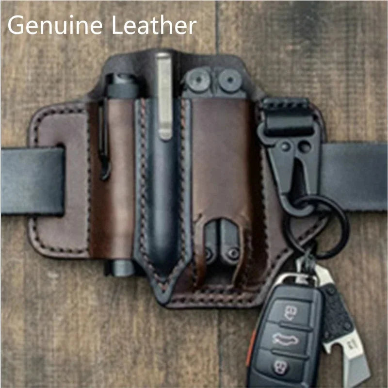 Cowhide Leather Owl Buckle Tactical Multifunctional Belt Cover