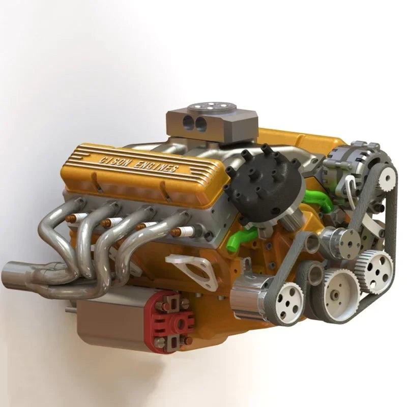 💪COOL💪CISON Gasoline OHV V8 Small-block Engine Model Kits 4-Stroke 44cc Water-Cooled 1/6