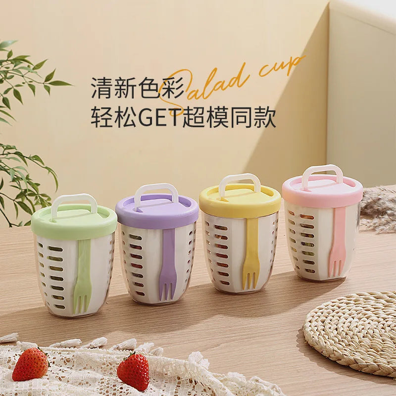 Fruit Salad Storage Cup With Lids and Fork
