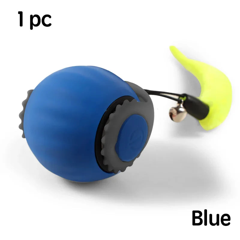 Speedy Tail 2.0 - Interactive Electric Rolling Ball with Teasing Tail – Smart Cat Toy for Indoor & Outdoor Fun