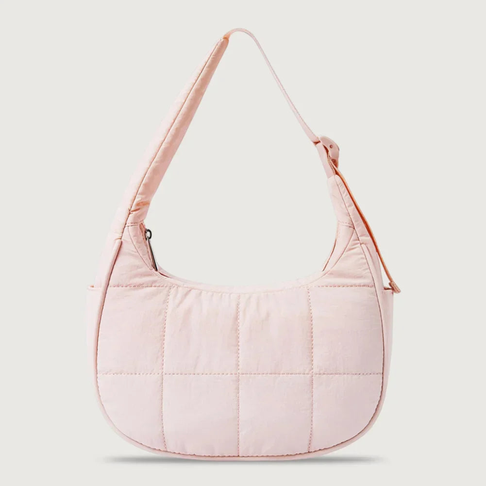 Small Puffer Crescent Shoulder Bag for Women
