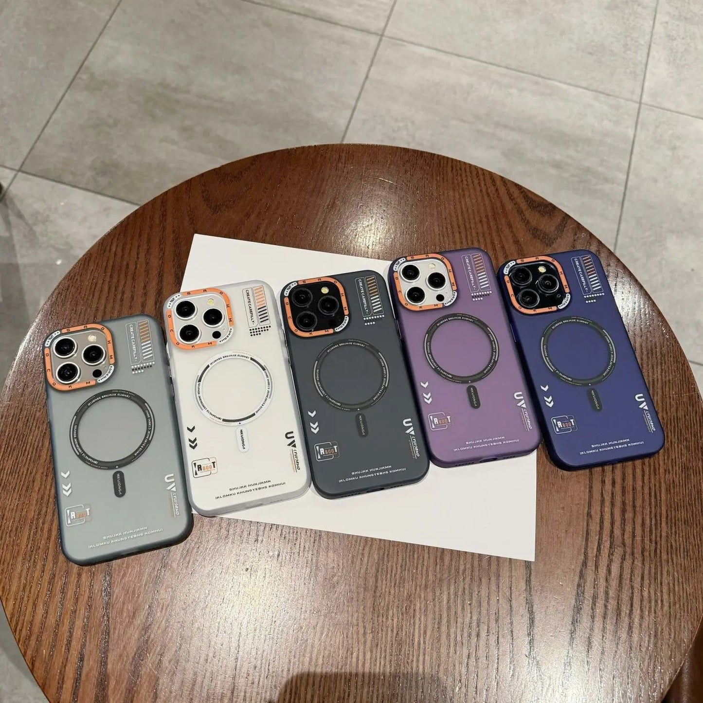 Tech style magnetic frosted mobile phone case