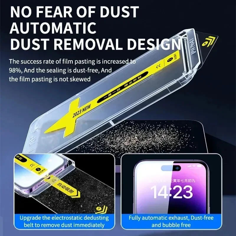 Suitable for iPhone 15 series with Roller Dust-Free Warehouse,Invisible Artifact Film Screen Protector Dust Free Without Bubbles