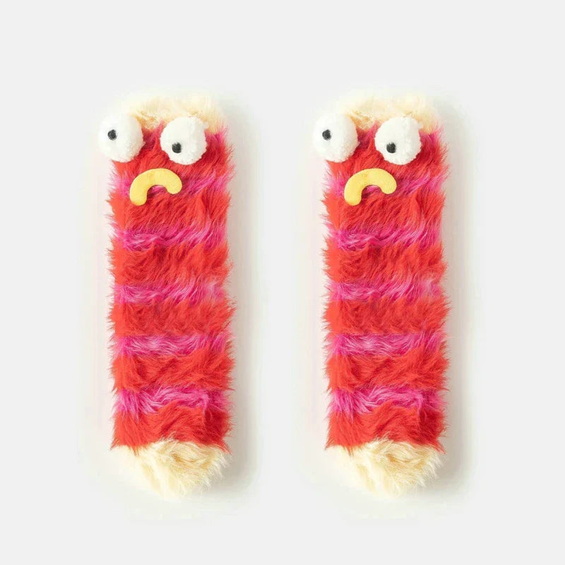 Warm Cozy Fluffy Cartoon Monster Socks