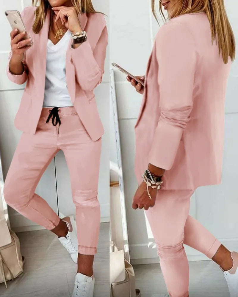 Jacket and wide-leg pants set (ALL Color)