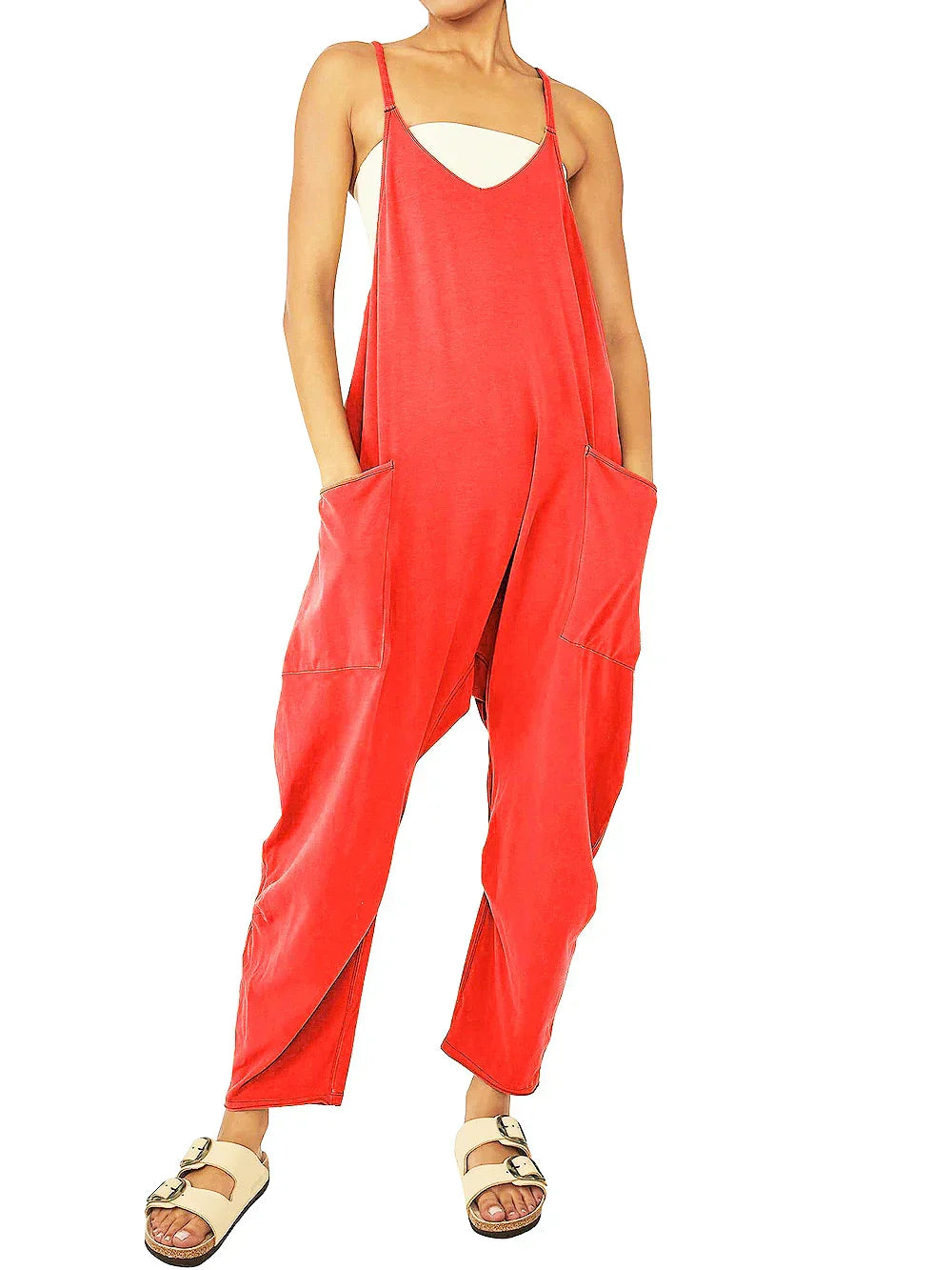 Wide Leg Jumpsuit with Pockets