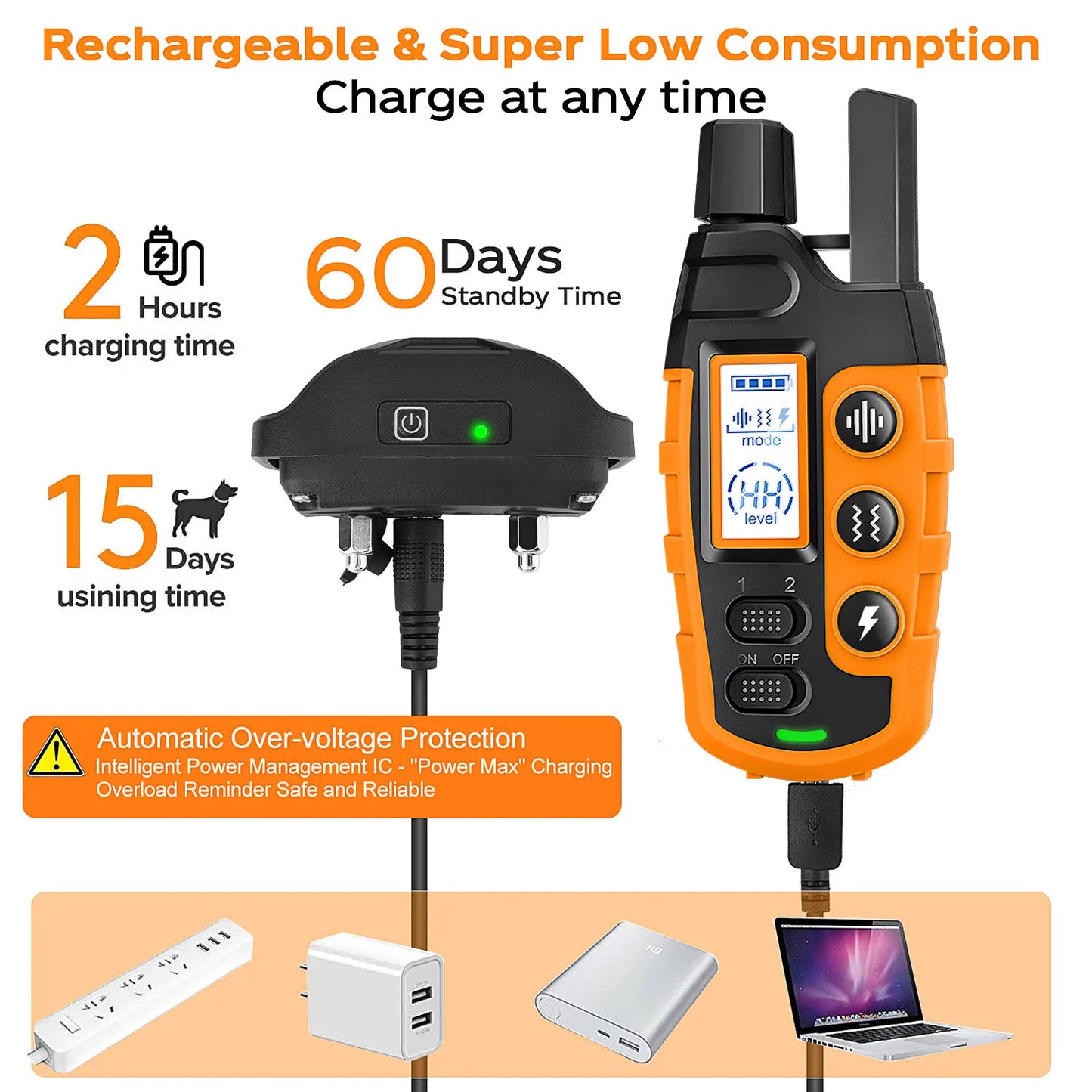 Dog Shock Collar - Training Collar with Remote for 5-120lbs Small Medium Large Dogs Rechargeable Waterproof e Collar with Beep (1-8), Shake(1-16), Safe Shock(1-99)
