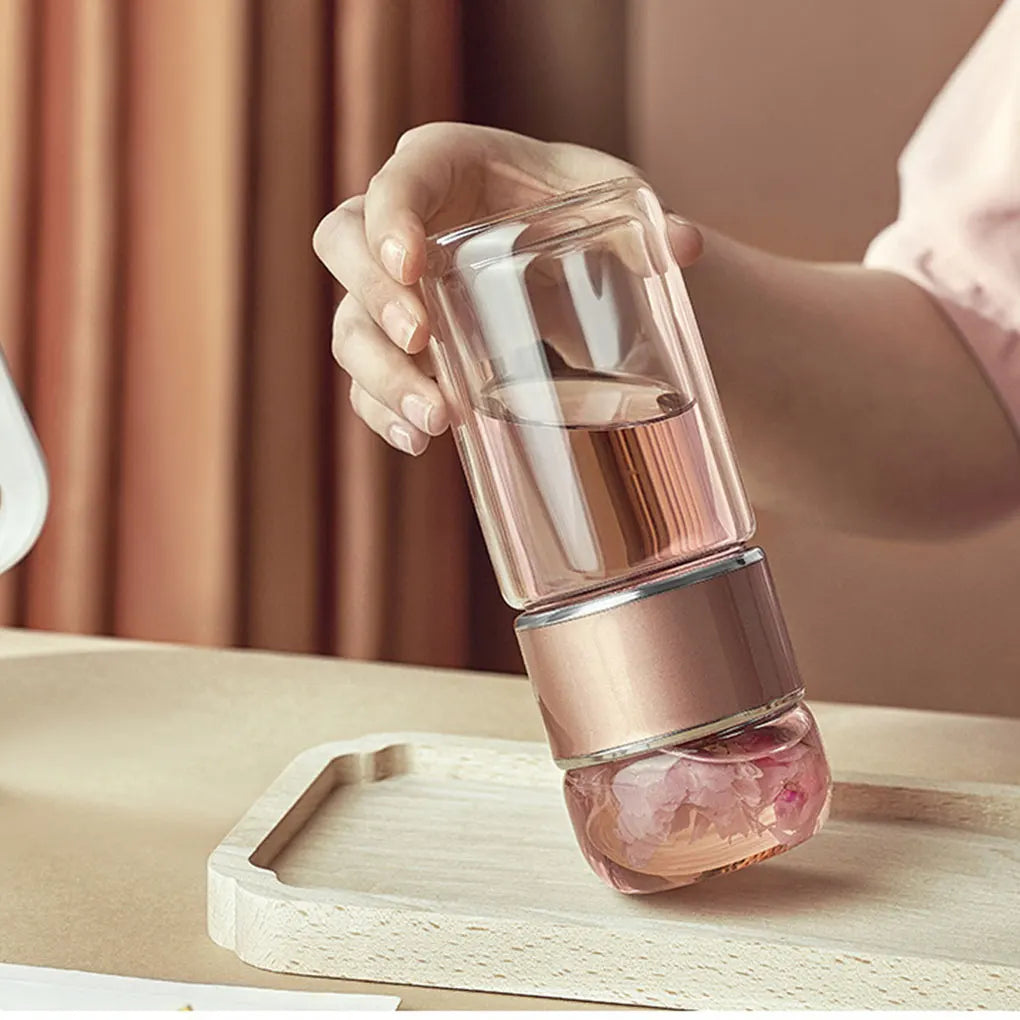Double-layer Thickened Tea and Water Separation Glass