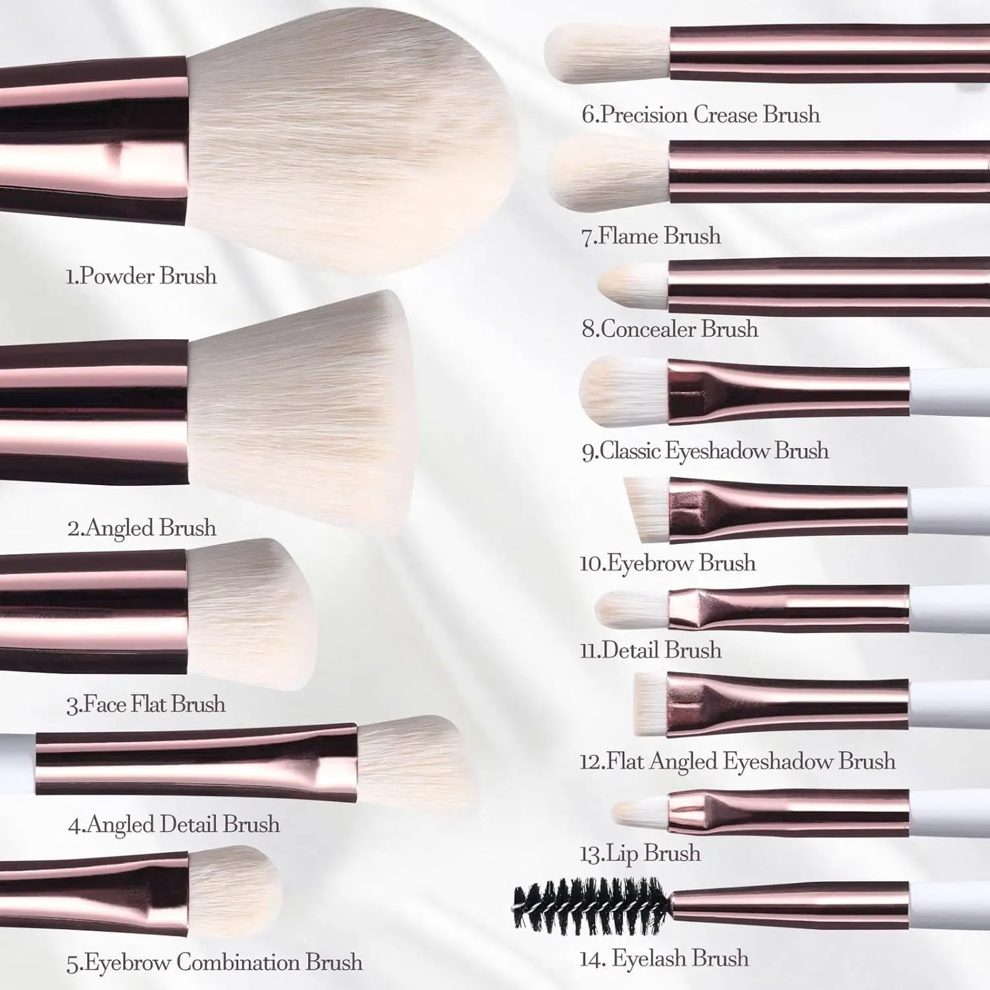 Travel Makeup Brush Set with LED light