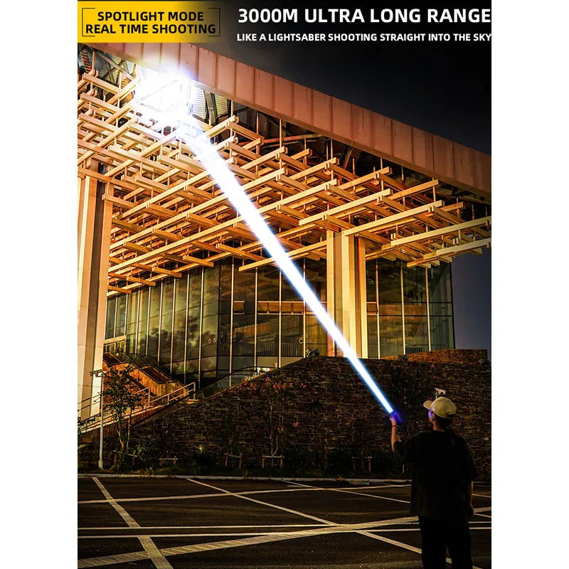 Strong light flashlight ultra -bright outdoor long -range laser multi -function flashlight