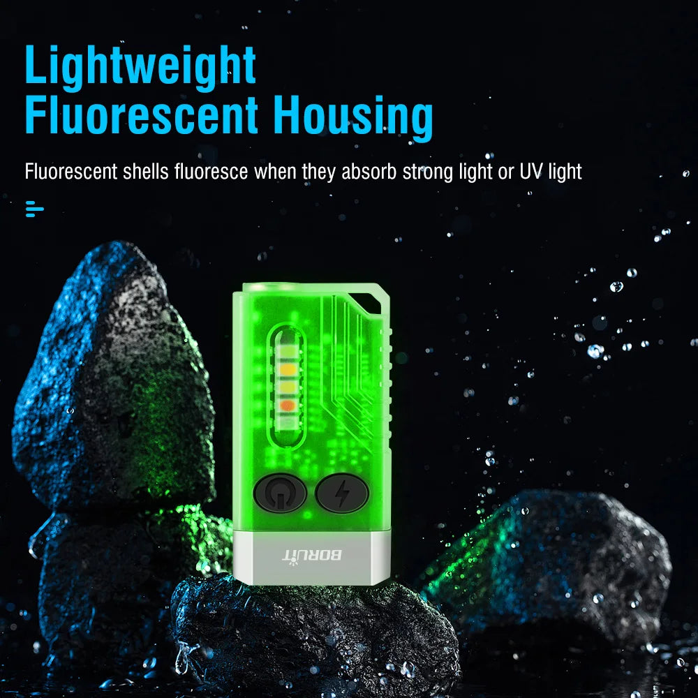 Small Powerful EDC Flashlight with Red UV Blue Light -Super Bright 1000LM