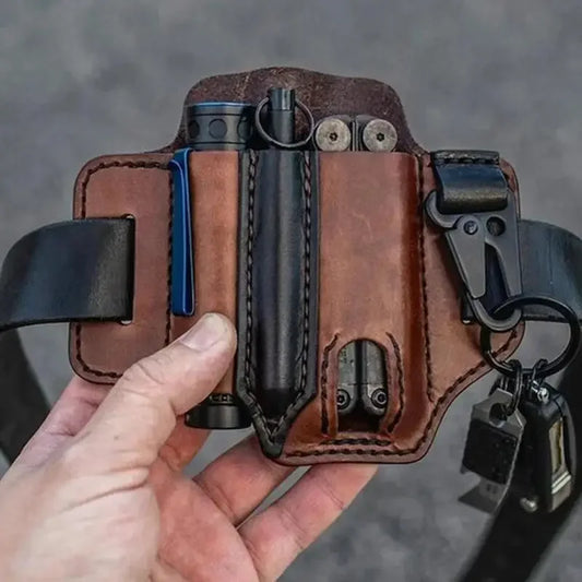 Cowhide Leather Owl Buckle Tactical Multifunctional Belt Cover
