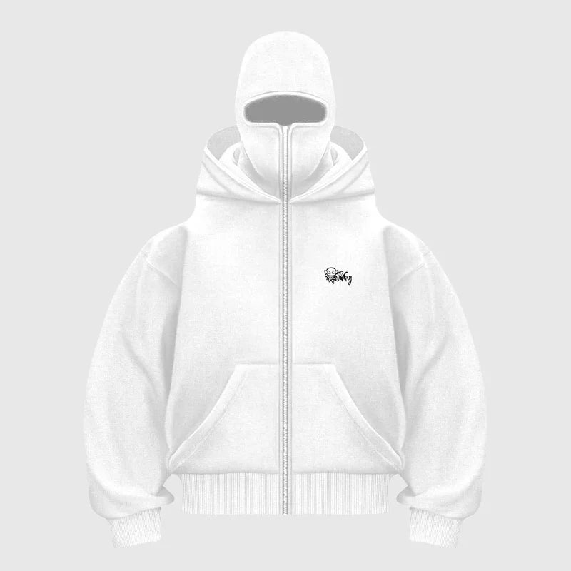 Trends Double layer hooded sweatshirt Mask Hoodie