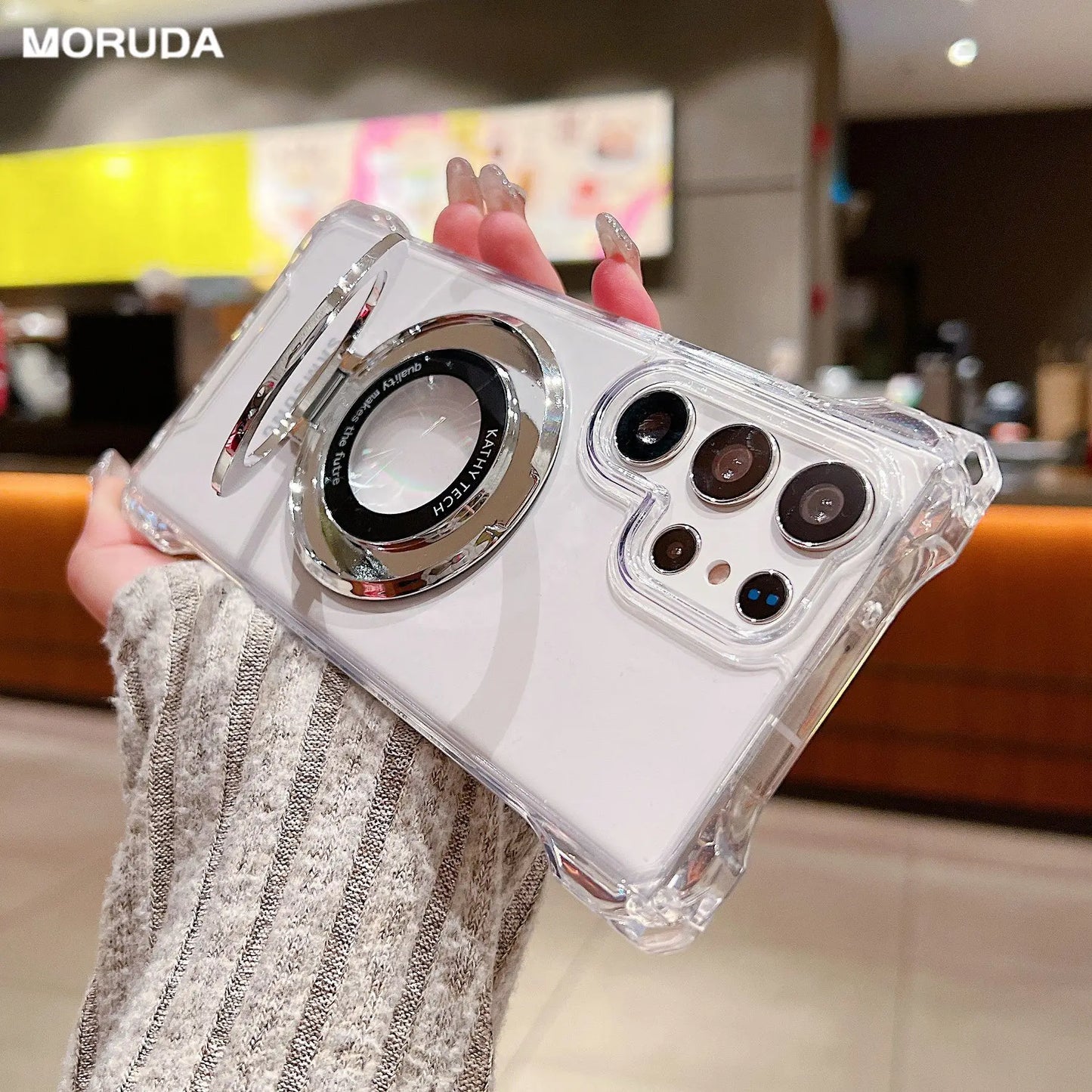Electroplated Magnetic Stand Mobile Phone Cases For Samsung