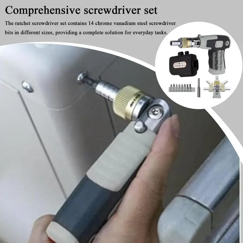 Portable 16 in 1 Ratchet Screwdriver Set Upgraded Design Magnetic Handle