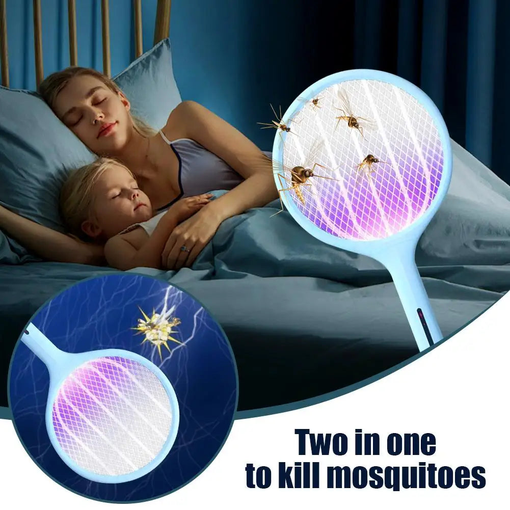 Household collapsible rechargeable two-in-one powerful electric mosquito swatters