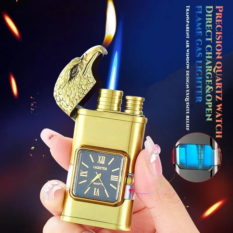 Windproof Lighter Vintage Watch Bezel Jet flame Torch