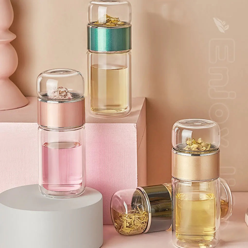 Double-layer Thickened Tea and Water Separation Glass