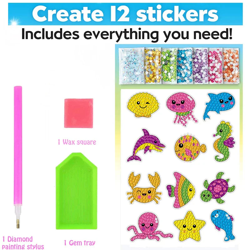 children's free stick cartoon diamond painting