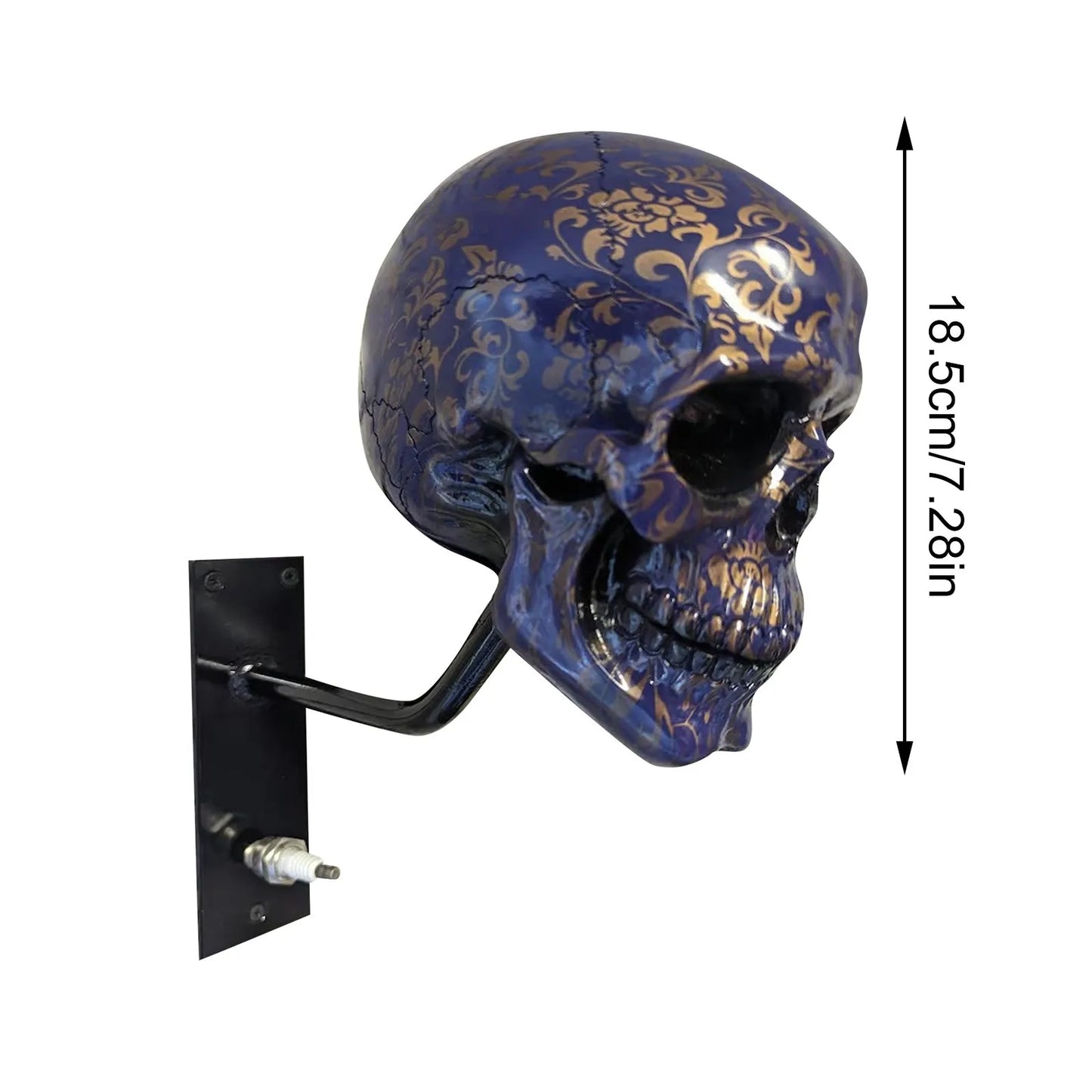 Motorcycle helmet and jacket skull holder