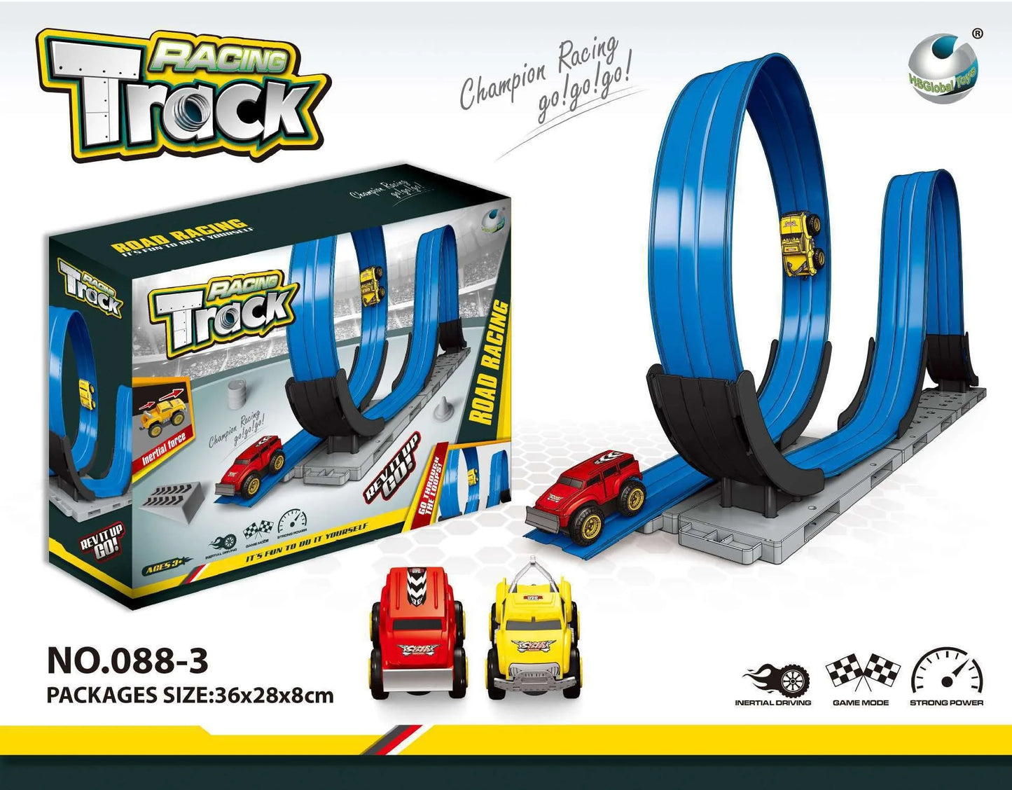 FlexTrack 5000 Blue Track for Toy Cars Flexible Race Track for Kids-15FT
