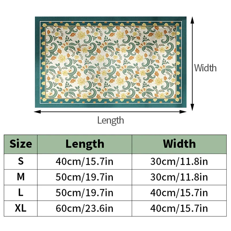 Retro Quick-Drying Water-Draining Mat for Kitchen Bar Countertops