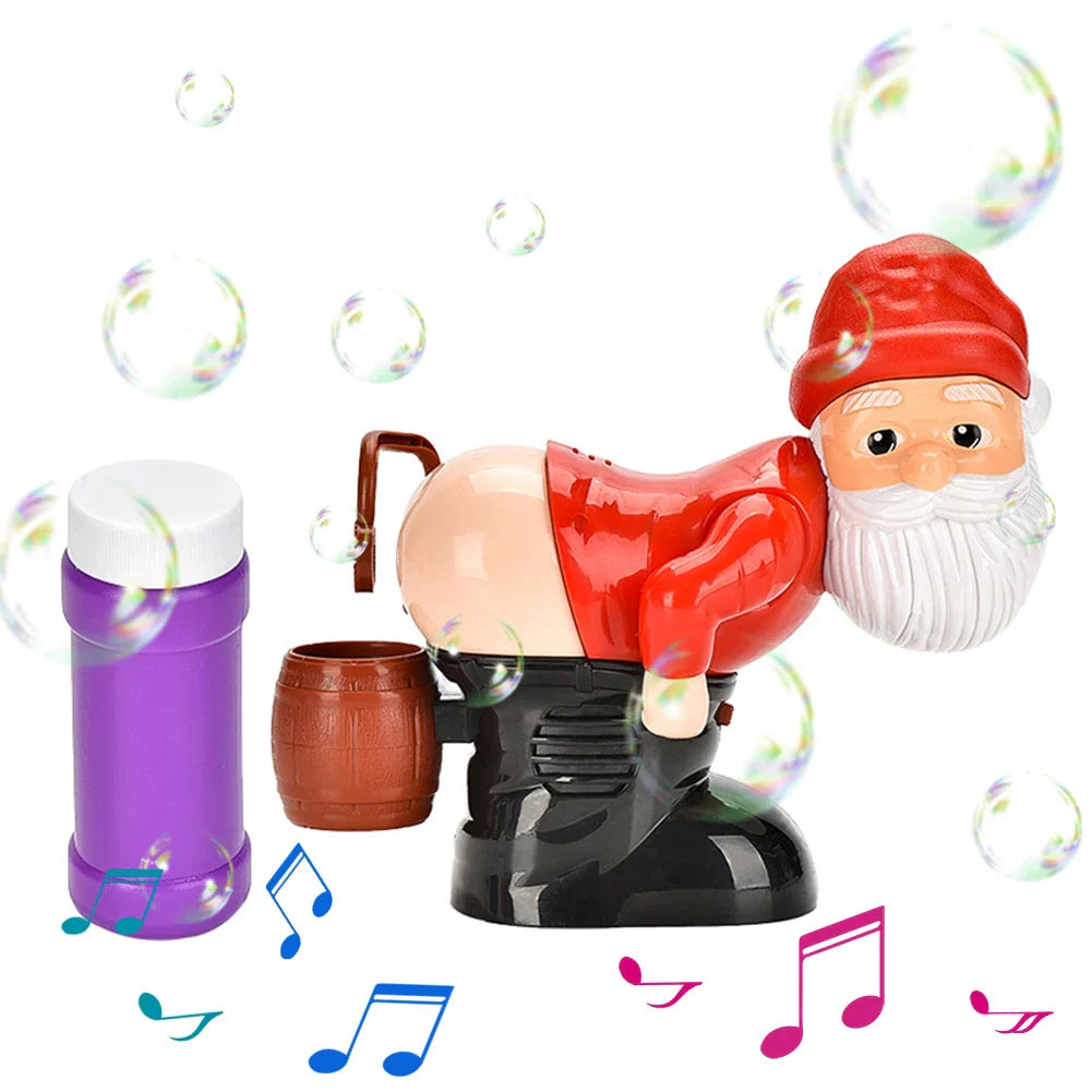 Funny Santa Claus bubble modeling of the fart fart